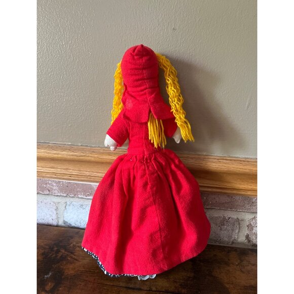 Vintage 3 in 1 Rag Doll Granny  Red-Riding Hood & Wolf Quilted Fabric Lace Doll - Picture 7 of 16